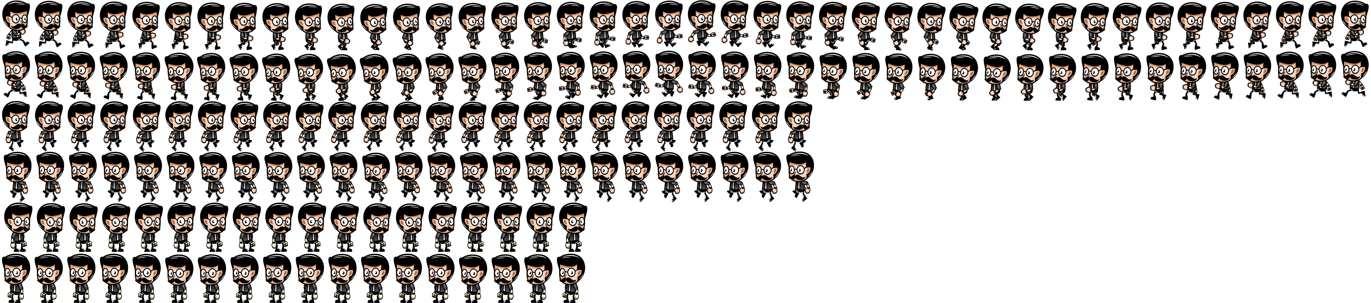 cartoon of a small gentleman with glasses